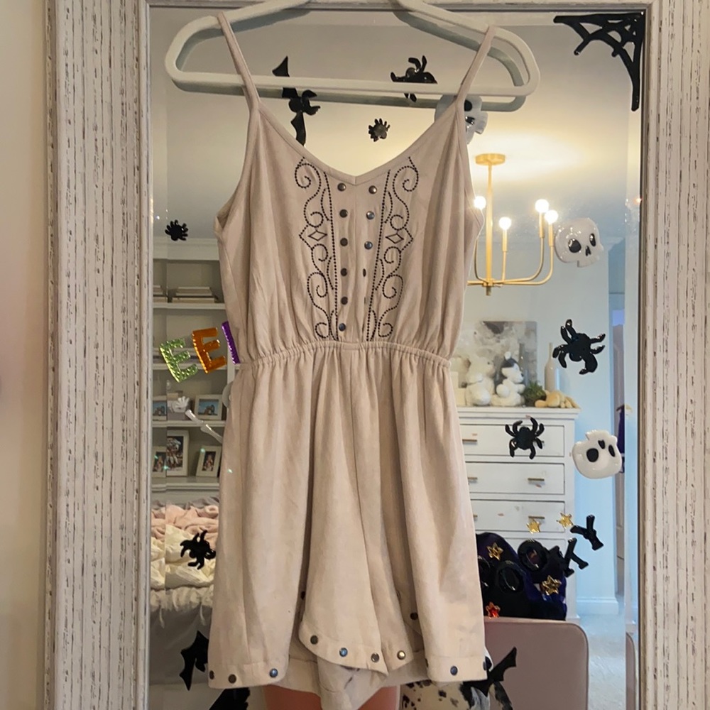Velvet tan romper